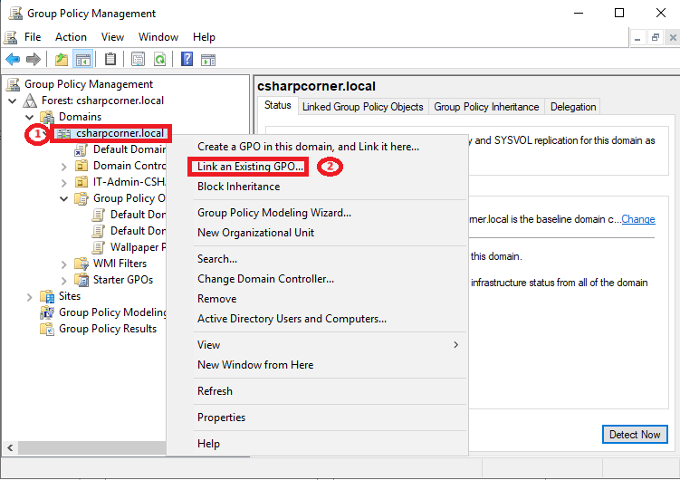 link an existing GPO